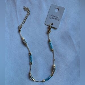 Fashion Jewelry Gold and Blue Bracelet